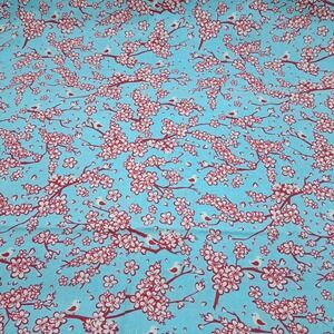 JoAnn‎ Fabrics Cotton 1yd 45in Wide Turquoise Cherry Blossom Bird